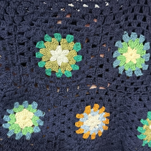 NWT Cottagecore Crochet Floral Long Puff Sleeve Top size Medium - Picture 7 of 8